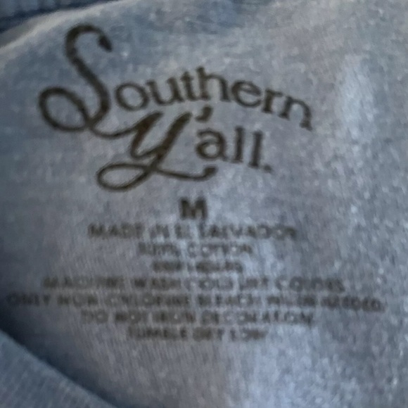 Southern Y’all Spring Break T Shirt Blue Size Medium - Picture 7 of 7